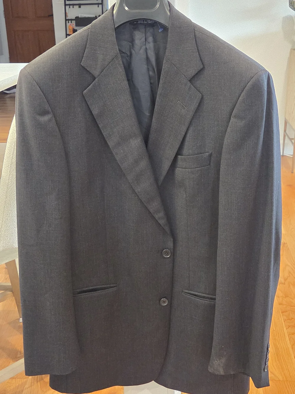 Brooks Brothers Mens Charcoal Gray Two-Button Notch Lapel Suit Jacket Blazer 41R